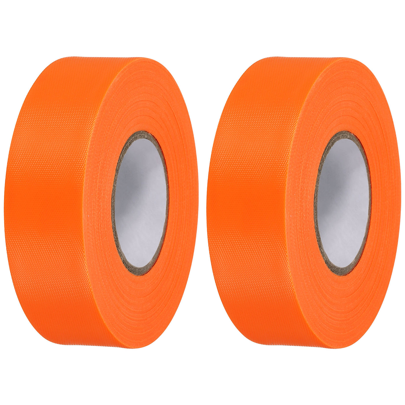 Harfington Flagging Tape 1"x147', 2 Pack PVC Non-Adhesive Neon Marking Tape, Orange