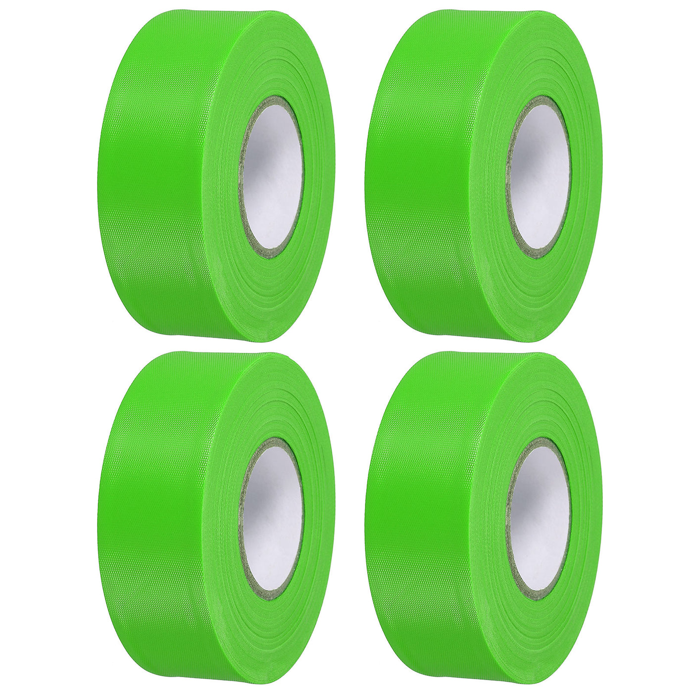 Harfington Flagging Tape 1-1/5"x147', 4 Pack PVC Non-Adhesive Neon Marking Tape, Green