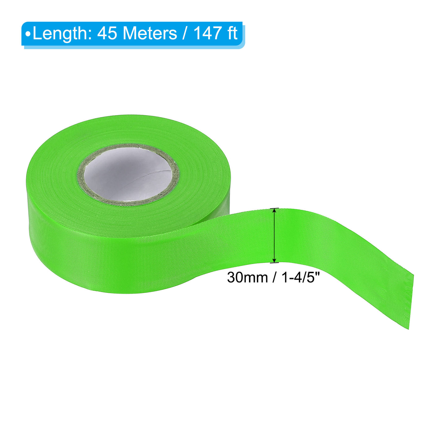 Harfington Flagging Tape 1-1/5"x147', 2 Pack PVC Non-Adhesive Neon Marking Tape, Green
