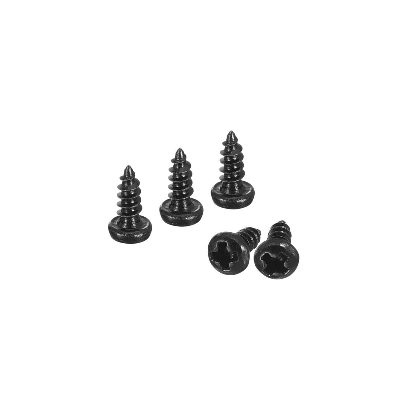 uxcell Uxcell #2 x 3/16" Phillips Pan Head Self-tapping Screw, 100pcs - 304 Stainless Steel Round Head Wood Screw Full Thread (Black)