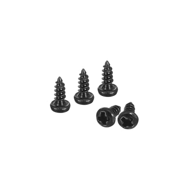 Harfington Uxcell #2 x 3/16" Phillips Pan Head Self-tapping Screw, 100pcs - 304 Stainless Steel Round Head Wood Screw Full Thread (Black)