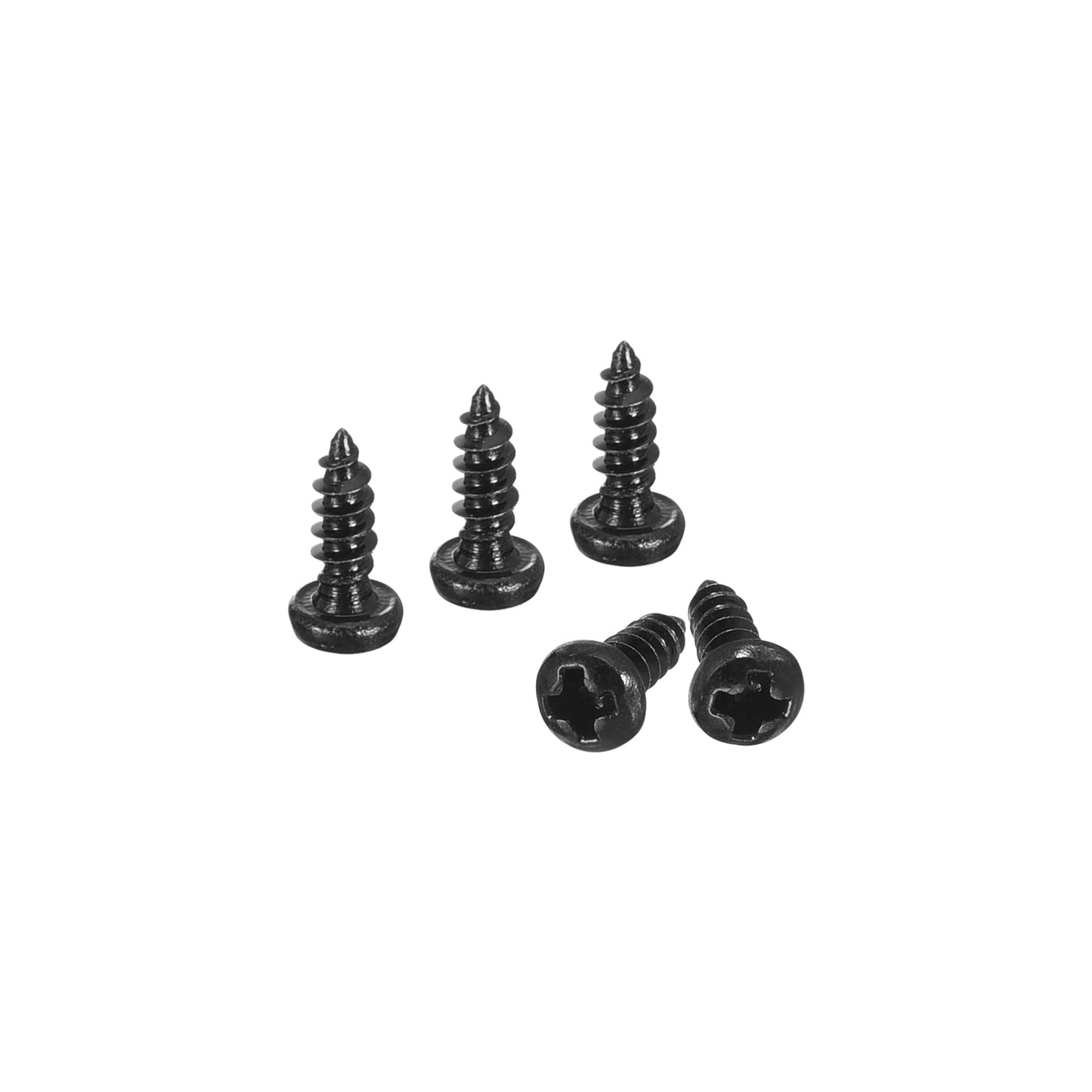 uxcell Uxcell #2 x 15/64" Phillips Pan Head Self-tapping Screw, 100pcs - 304 Stainless Steel Round Head Wood Screw Full Thread (Black)