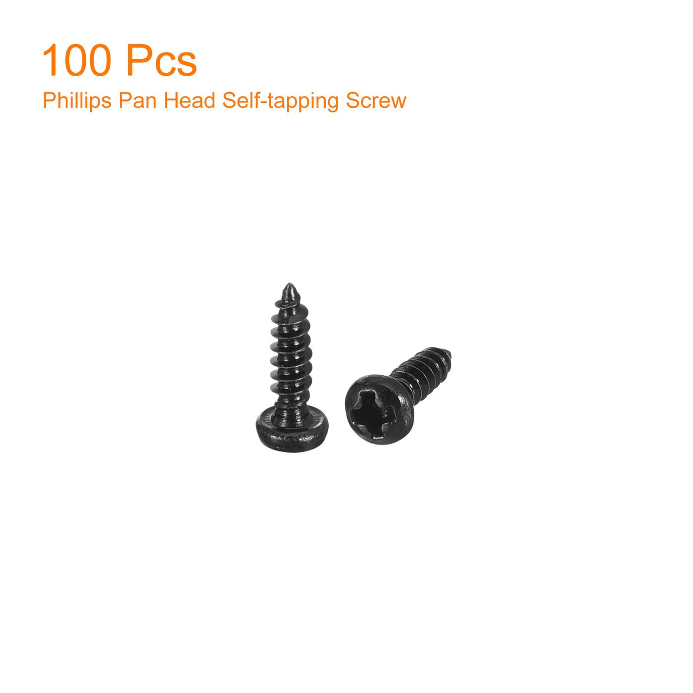 uxcell Uxcell #2 x 5/16" Phillips Pan Head Self-tapping Screw, 100pcs - 304 Stainless Steel Round Head Wood Screw Full Thread (Black)