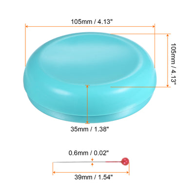 Harfington Magnetic Pin Cushion Round Shape with 100pcs Plastic Head Pins, Light Blue