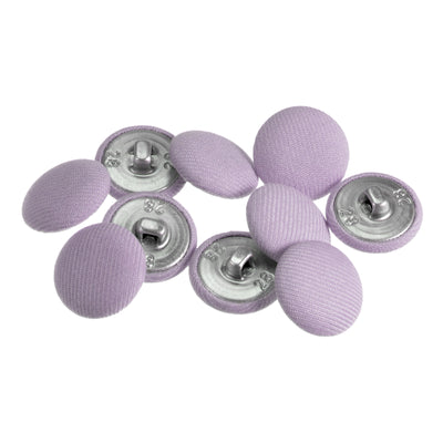 Harfington 10pcs Fabric Cloth Covered Button 18mm Round Metal Sewing Buttons, Purple