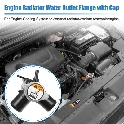 Harfington Uxcell 25329-1R200/25330-1R000 Engine Radiator Filler Neck with Fully Sealed Cap for Hyundai Accent Veloster 1.6L L4 2012-2017 Plastic Upper Radiator Coolant Filler Neck Water Pipe