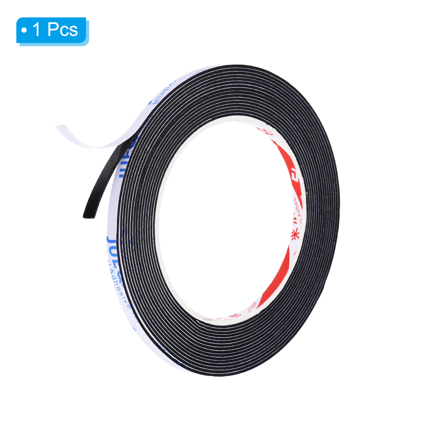 Harfington 5m/16.4ft Sealing Foam Tape, 5mm Wide 1mm Thick Single Sided Weather Stripping Door Seal Strip for Window Door Insulation, Black