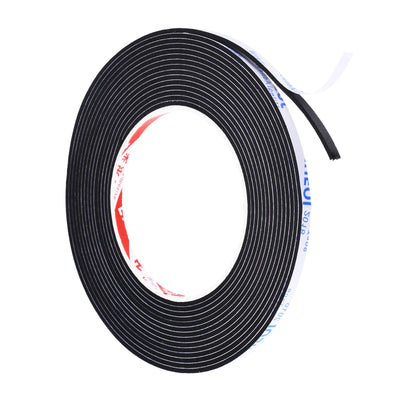Harfington 5m/16.4ft Sealing Foam Tape, 5mm Wide 2mm Thick Single Sided Weather Stripping Door Seal Strip for Window Door Insulation, Black