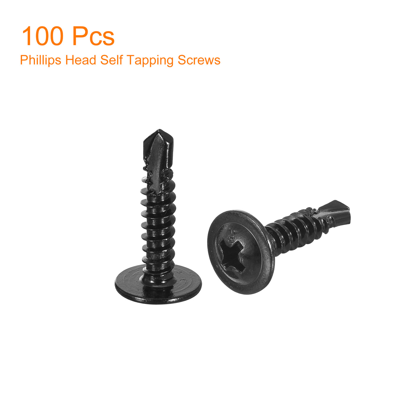 uxcell Uxcell Phillips Head Self Tapping Screws, 100pcs #8x3/4" Sheet Metal Screw