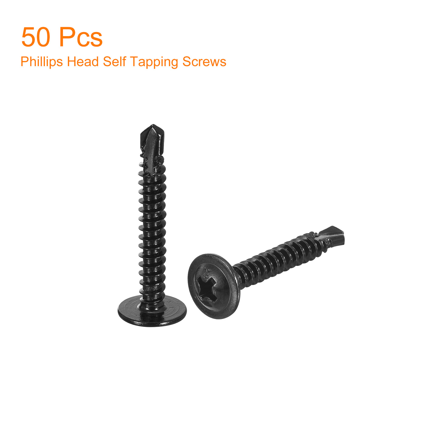 uxcell Uxcell Phillips Head Self Tapping Screws, 50pcs #8x1-1/4" Sheet Metal Screw