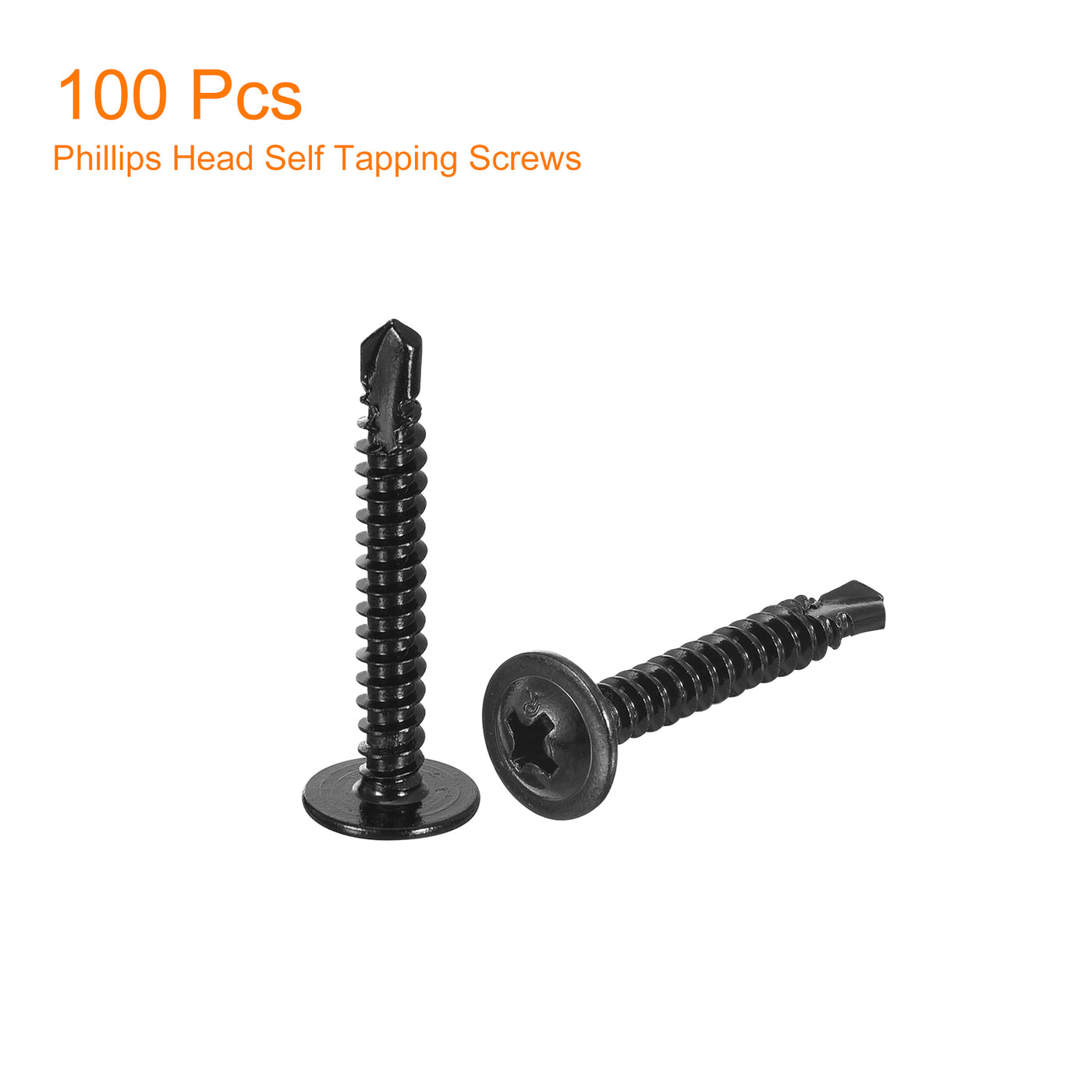 uxcell Uxcell Phillips Head Self Tapping Screws, 100pcs #8x1-1/4" Sheet Metal Screw