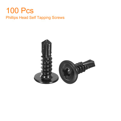 Harfington Uxcell Phillips Head Self Tapping Screws, 100pcs #10x5/8" Sheet Metal Screw
