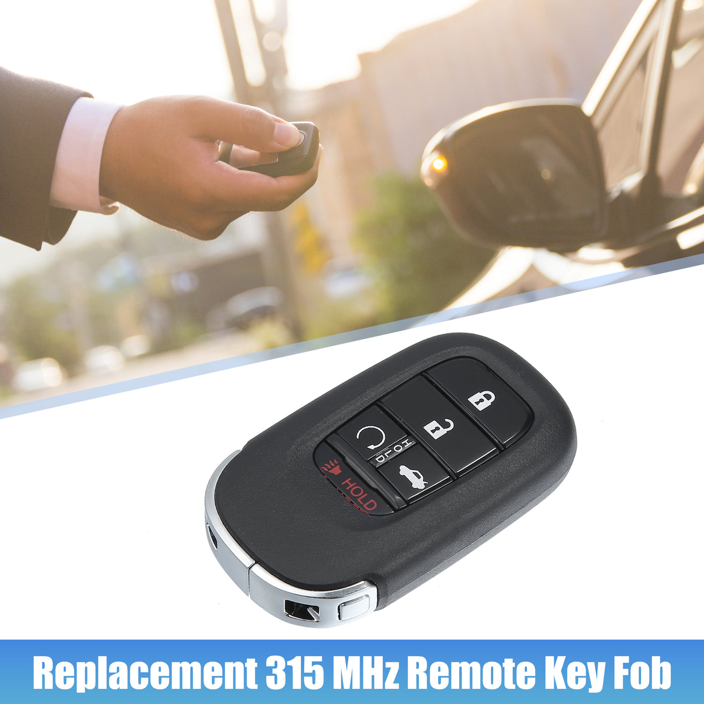 ACROPIX 433 MHz Keyless Entry Remote Key Fob Fit for Honda Accord 2022 for Honda Civic 2022-2023 KR5TP-4  - Pack of 1 Black