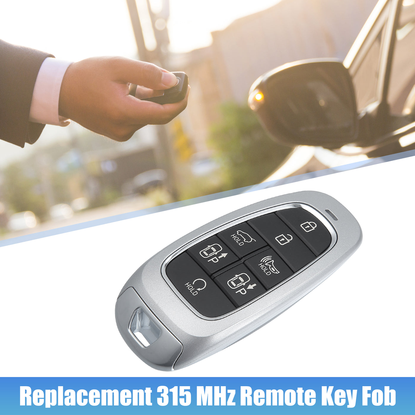 ACROPIX 433 MHz 7 Buttons Keyless Entry Remote Key Fob Fit for Hyundai Santa Fe 2021-2023 TQ8-FOB-4F27 - Pack of 1 Black