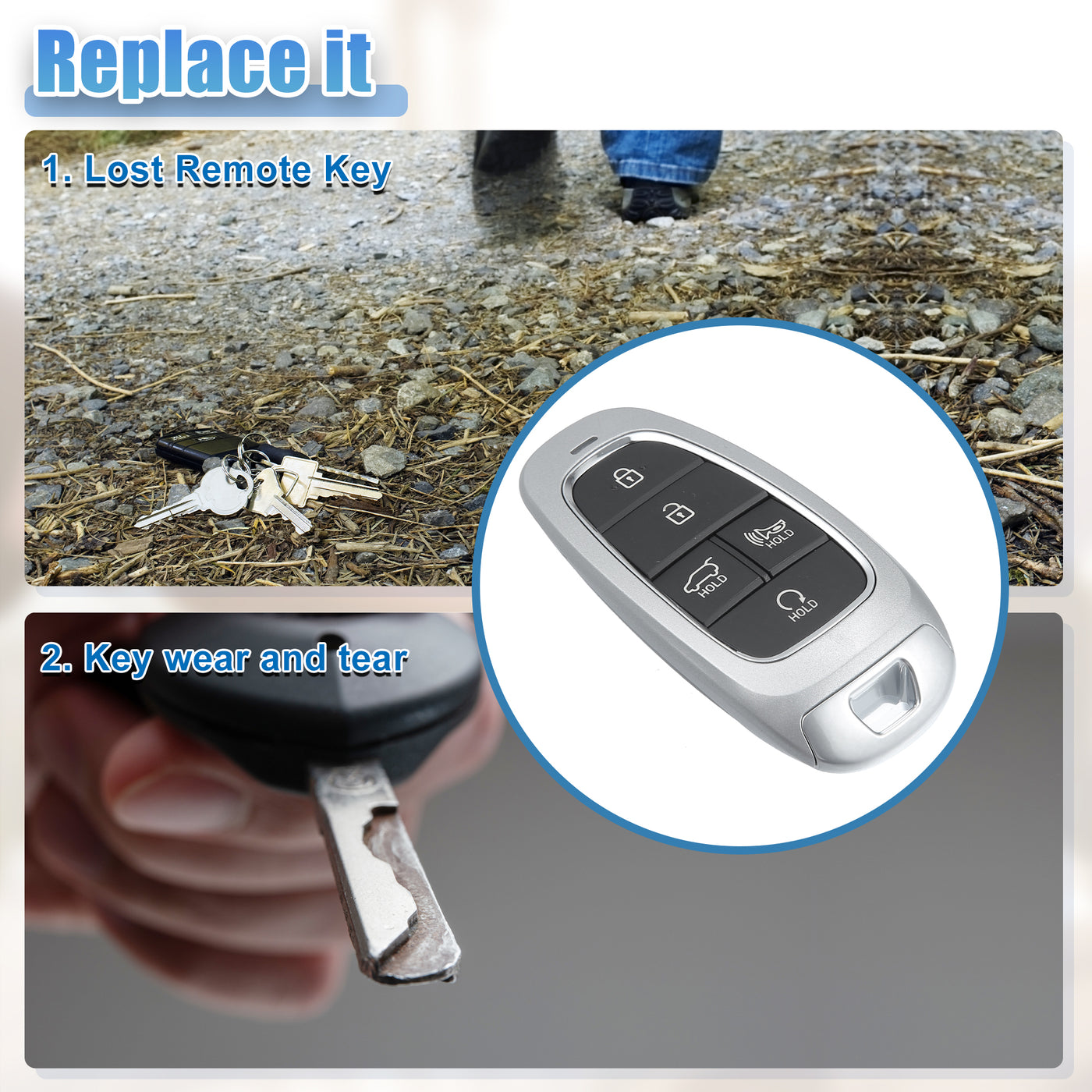 ACROPIX 433 MHz 5 Buttons Keyless Entry Remote Key Fob Fit for Hyundai Santa Fe 2021-2023 TQ8-FOB-4F27 - Pack of 1 Black