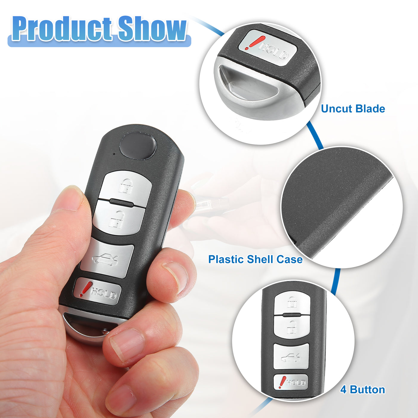 ACROPIX 315 MHz 4 Buttons SUV Keyless Entry Remote Key Fob Fit for Mazda 6 - Pack of 1 Black