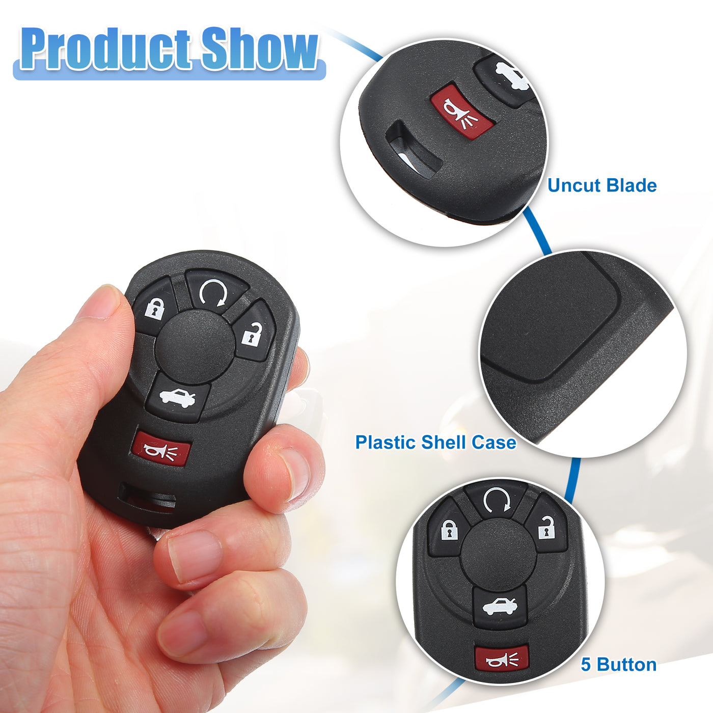ACROPIX 315 MHz 5 Buttons Keyless Entry Remote Key Fob Fit for Cadillac STS 2005 2006 2007 M3N65981403 - Pack of 1 Black