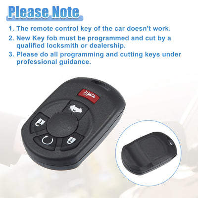 Harfington 315 MHz 5 Buttons Keyless Entry Remote Key Fob Fit for Cadillac STS 2005 2006 2007 M3N65981403 - Pack of 1 Black