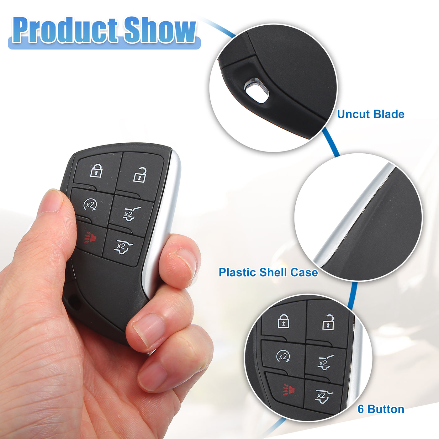 ACROPIX 433 MHz 6 Buttons Keyless Entry Remote Key Fob Fit for Chevrolet Suburban Tahoe 2021-2022 for GMC Yukon 2021-2022 YG0G21TB2 - Pack of 1 Black