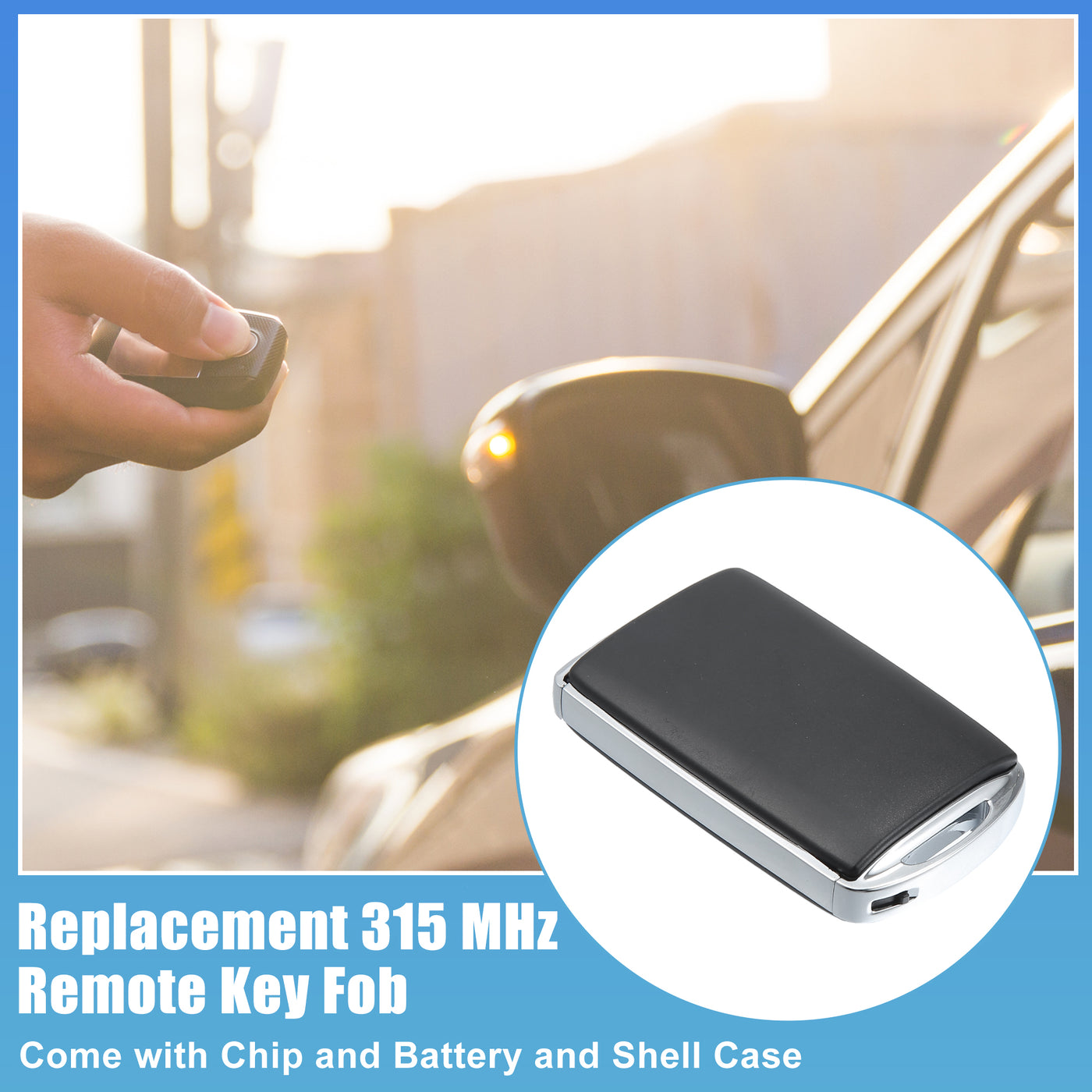ACROPIX 315 MHz 4 Buttons Keyless Entry Remote Key Fob Fit for Mazda 6 2019-2022 WAZSKE13D03 - Pack of 1 Black
