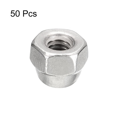 Harfington Uxcell #6-32 Acorn Cap Nuts,50pcs - 304 Stainless Steel Hardware Nuts, Acorn Hex Cap Dome Head Nuts for Fasteners (Silver)
