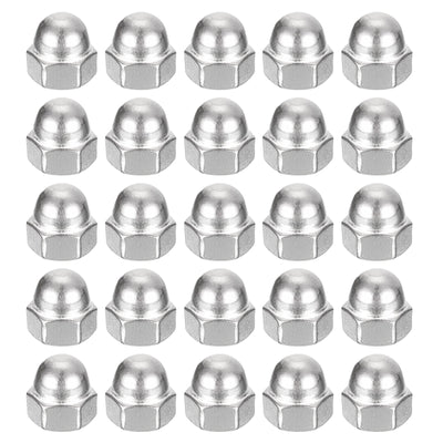 Harfington Uxcell #10-24 Acorn Cap Nuts,25pcs - 304 Stainless Steel Hardware Nuts, Acorn Hex Cap Dome Head Nuts for Fasteners (Silver)
