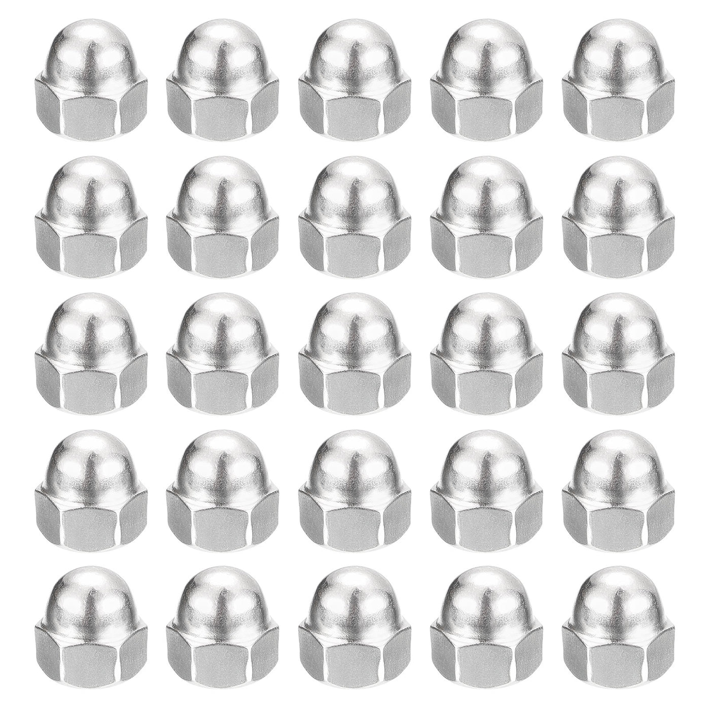 uxcell Uxcell 1/4-20 Acorn Cap Nuts,25pcs - 304 Stainless Steel Hardware Nuts, Acorn Hex Cap Dome Head Nuts for Fasteners (Silver)