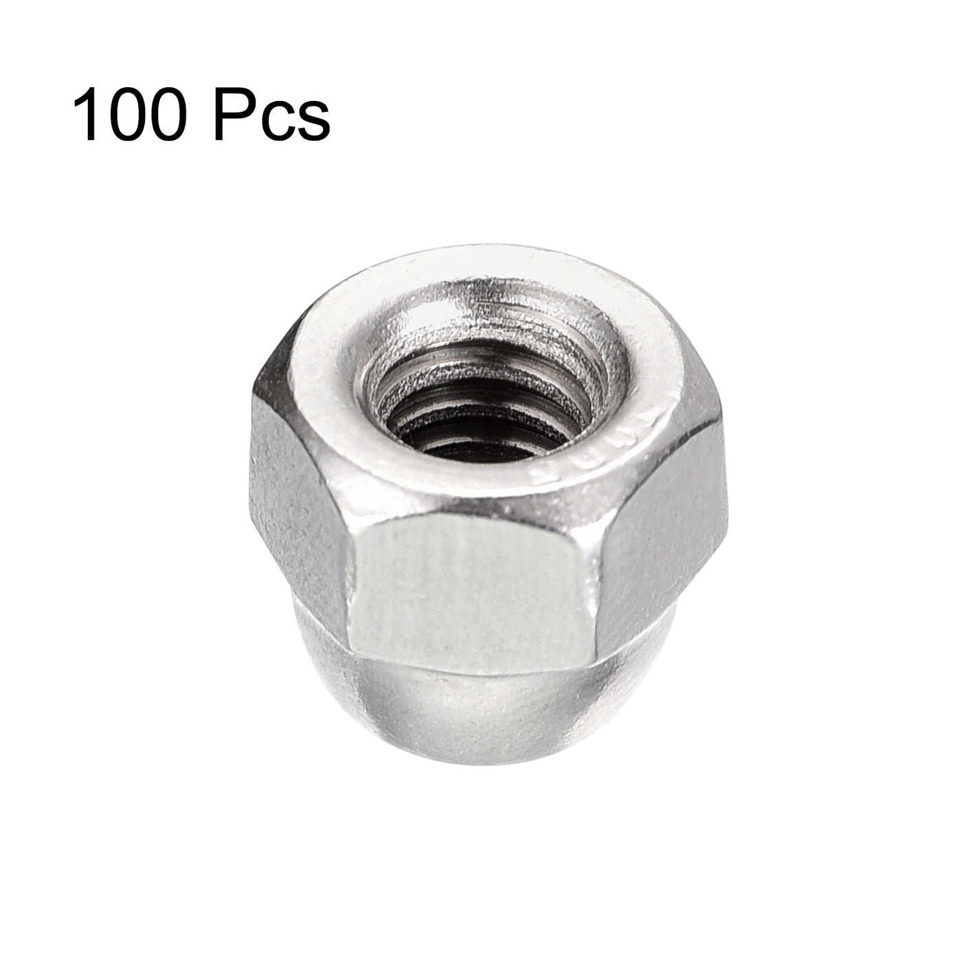 uxcell Uxcell 1/4-20 Acorn Cap Nuts,100pcs - 304 Stainless Steel Hardware Nuts, Acorn Hex Cap Dome Head Nuts for Fasteners (Silver)