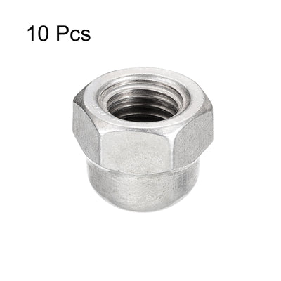 Harfington Uxcell 5/16-18 Acorn Cap Nuts,10pcs - 304 Stainless Steel Hardware Nuts, Acorn Hex Cap Dome Head Nuts for Fasteners (Silver)