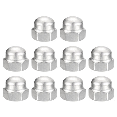 Harfington Uxcell 5/16-18 Acorn Cap Nuts,10pcs - 304 Stainless Steel Hardware Nuts, Acorn Hex Cap Dome Head Nuts for Fasteners (Silver)