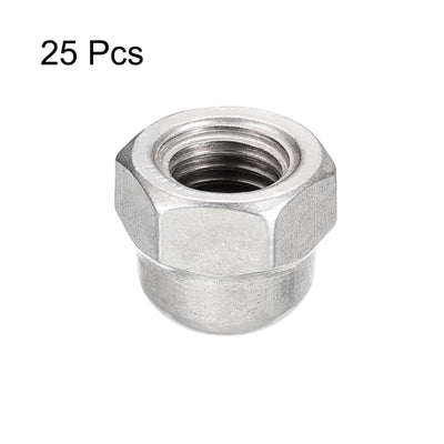 Harfington Uxcell 5/16-18 Acorn Cap Nuts,25pcs - 304 Stainless Steel Hardware Nuts, Acorn Hex Cap Dome Head Nuts for Fasteners (Silver)