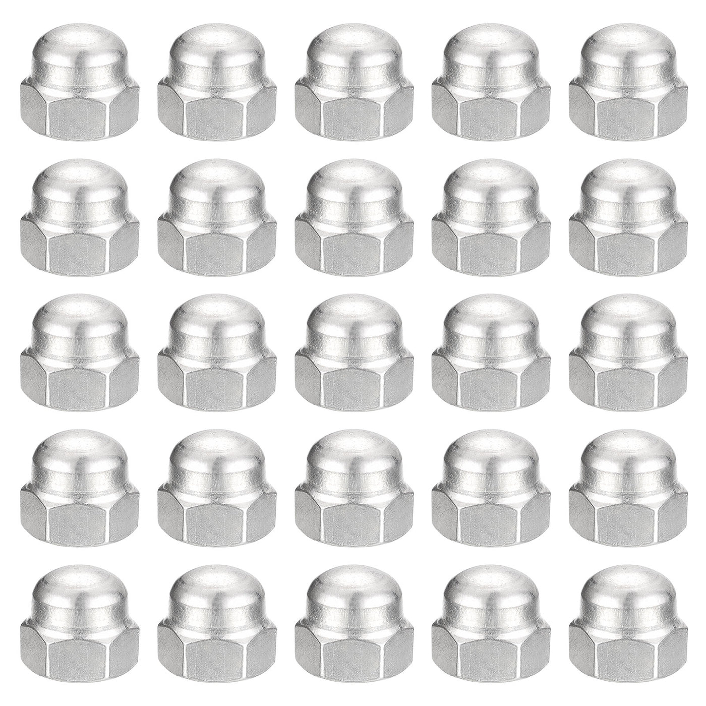 uxcell Uxcell 5/16-18 Acorn Cap Nuts,25pcs - 304 Stainless Steel Hardware Nuts, Acorn Hex Cap Dome Head Nuts for Fasteners (Silver)