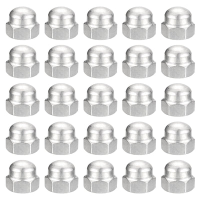 Harfington Uxcell 5/16-18 Acorn Cap Nuts,25pcs - 304 Stainless Steel Hardware Nuts, Acorn Hex Cap Dome Head Nuts for Fasteners (Silver)
