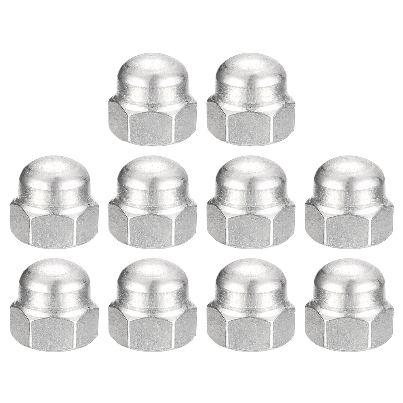 uxcell Uxcell 3/8-16 Acorn Cap Nuts,10pcs - 304 Stainless Steel Hardware Nuts, Acorn Hex Cap Dome Head Nuts for Fasteners (Silver)