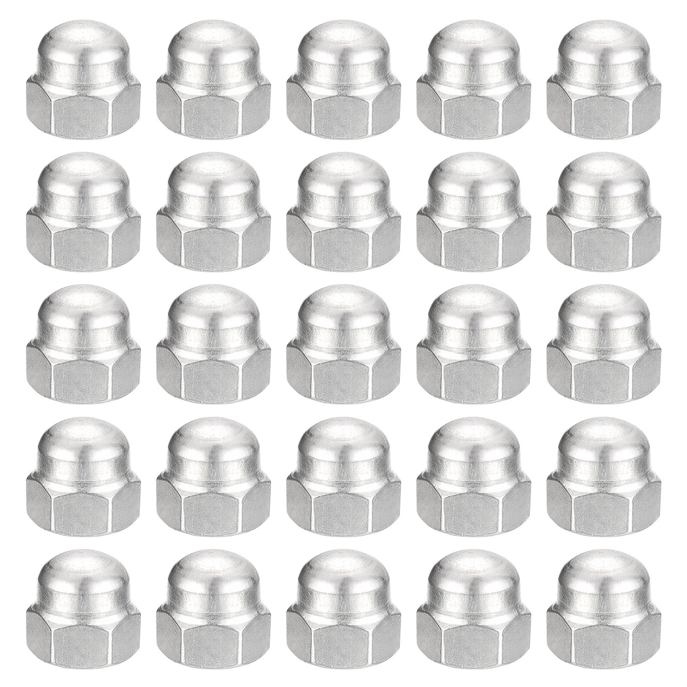 uxcell Uxcell 3/8-16 Acorn Cap Nuts,25pcs - 304 Stainless Steel Hardware Nuts, Acorn Hex Cap Dome Head Nuts for Fasteners (Silver)