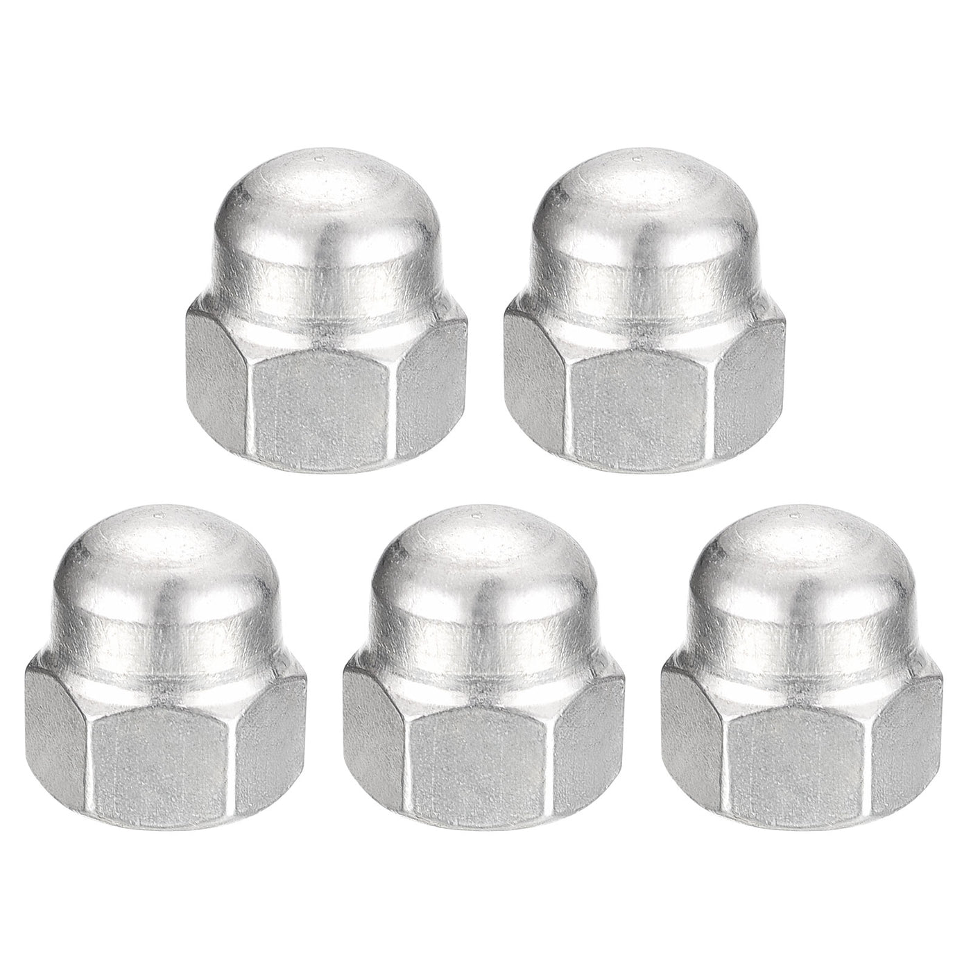 uxcell Uxcell 7/16-14 Acorn Cap Nuts,5pcs - 304 Stainless Steel Hardware Nuts, Acorn Hex Cap Dome Head Nuts for Fasteners (Silver)