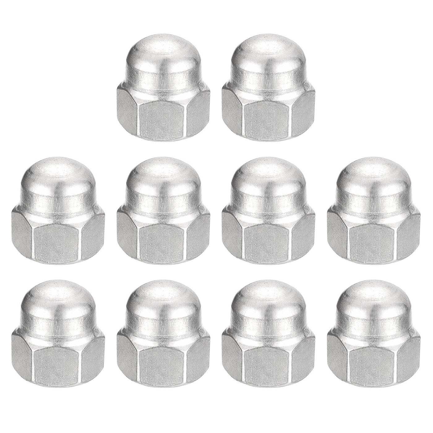 uxcell Uxcell 7/16-14 Acorn Cap Nuts,10pcs - 304 Stainless Steel Hardware Nuts, Acorn Hex Cap Dome Head Nuts for Fasteners (Silver)