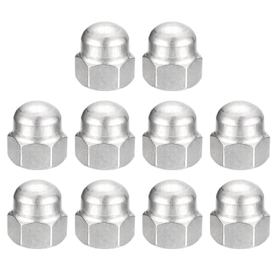 Harfington Uxcell 7/16-14 Acorn Cap Nuts,10pcs - 304 Stainless Steel Hardware Nuts, Acorn Hex Cap Dome Head Nuts for Fasteners (Silver)