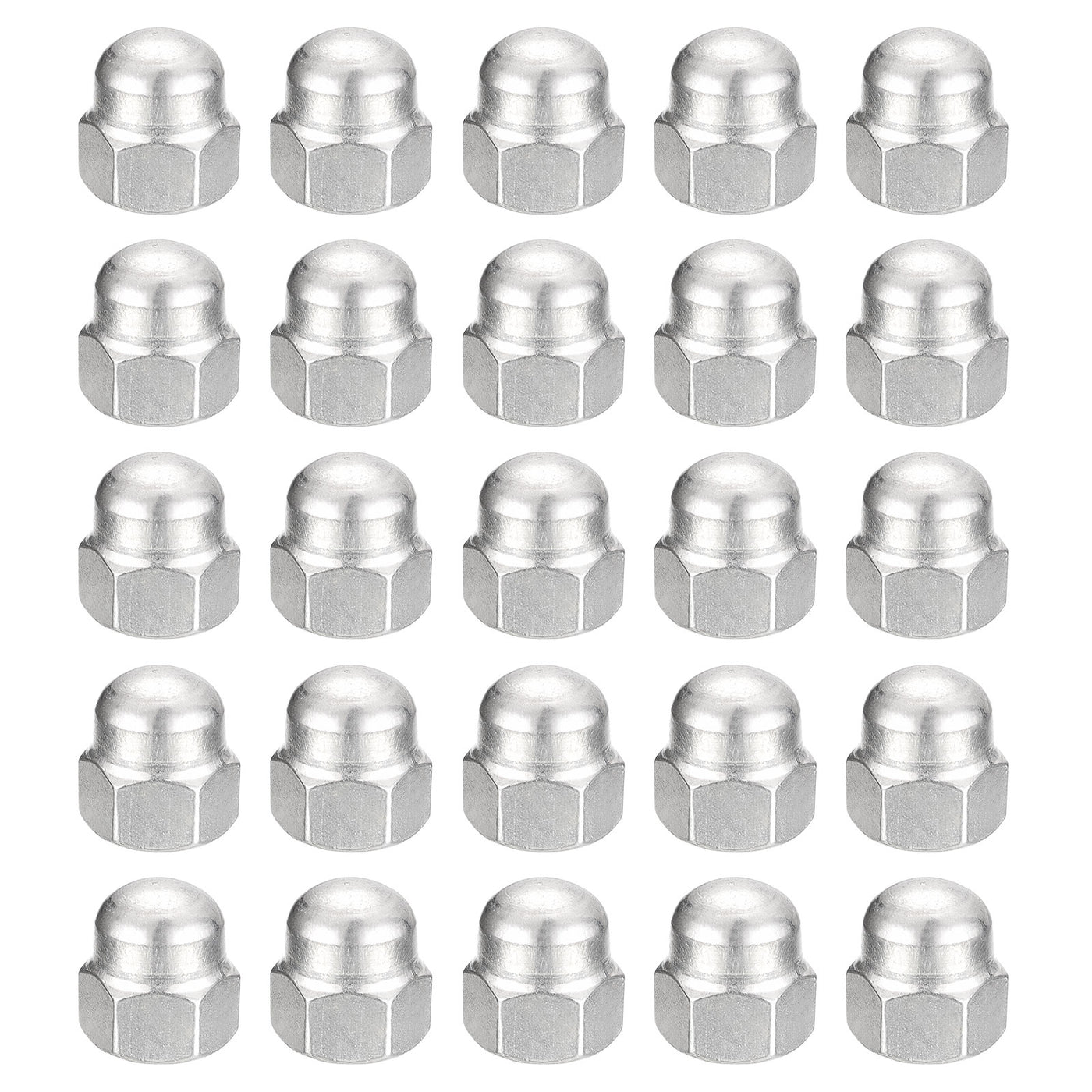 uxcell Uxcell 7/16-14 Acorn Cap Nuts,25pcs - 304 Stainless Steel Hardware Nuts, Acorn Hex Cap Dome Head Nuts for Fasteners (Silver)