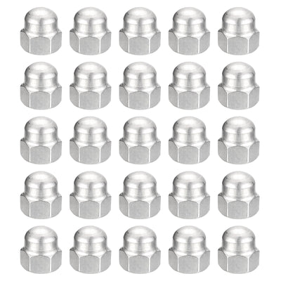 Harfington Uxcell 7/16-14 Acorn Cap Nuts,25pcs - 304 Stainless Steel Hardware Nuts, Acorn Hex Cap Dome Head Nuts for Fasteners (Silver)