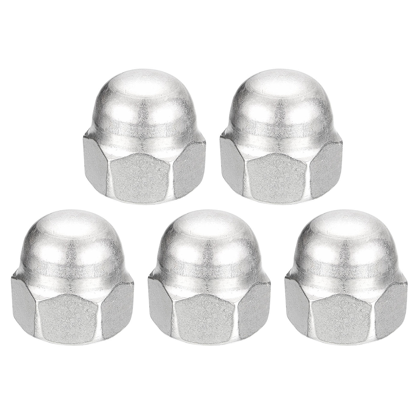 uxcell Uxcell 1/2-13 Acorn Cap Nuts,5pcs - 304 Stainless Steel Hardware Nuts, Acorn Hex Cap Dome Head Nuts for Fasteners (Silver)