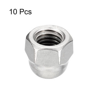 Harfington Uxcell 1/2-13 Acorn Cap Nuts,10pcs - 304 Stainless Steel Hardware Nuts, Acorn Hex Cap Dome Head Nuts for Fasteners (Silver)