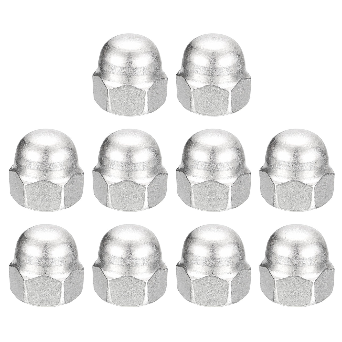 uxcell Uxcell 1/2-13 Acorn Cap Nuts,10pcs - 304 Stainless Steel Hardware Nuts, Acorn Hex Cap Dome Head Nuts for Fasteners (Silver)