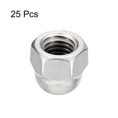 Harfington Uxcell 1/2-13 Acorn Cap Nuts,25pcs - 304 Stainless Steel Hardware Nuts, Acorn Hex Cap Dome Head Nuts for Fasteners (Silver)
