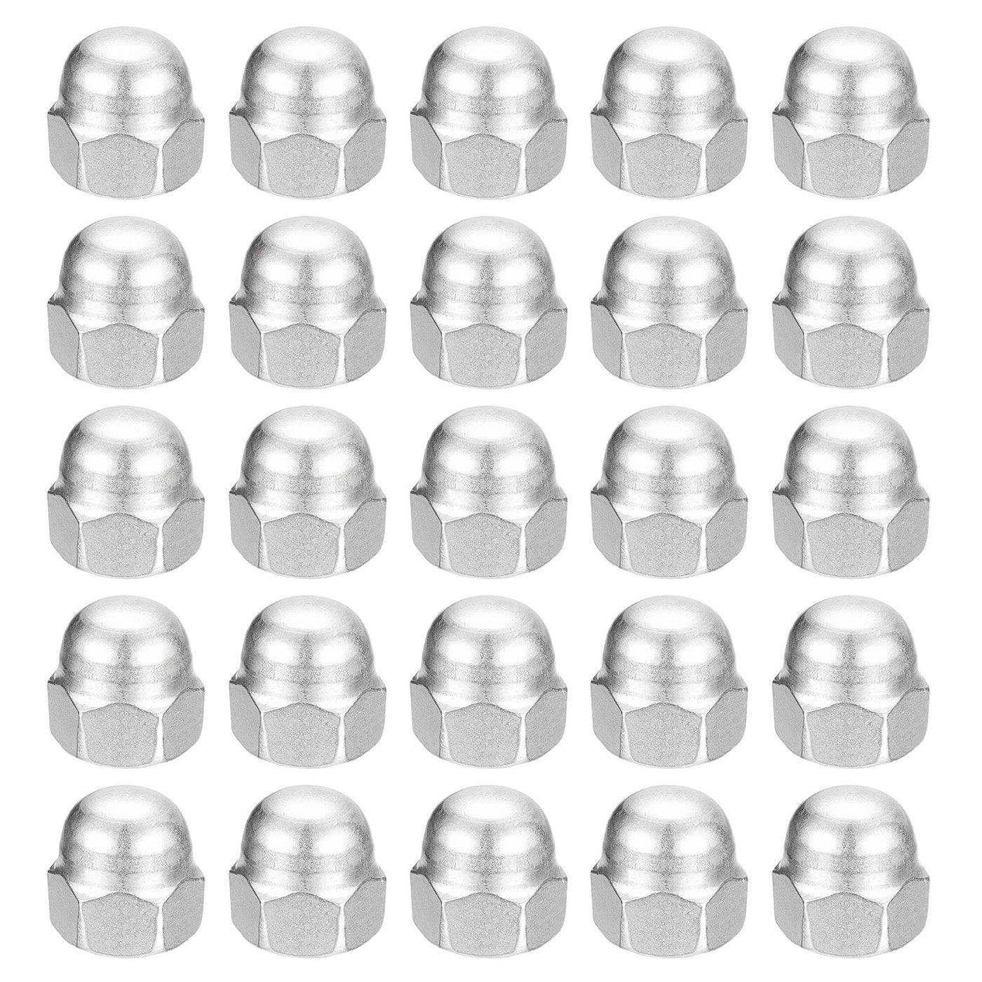 uxcell Uxcell 1/2-13 Acorn Cap Nuts,25pcs - 304 Stainless Steel Hardware Nuts, Acorn Hex Cap Dome Head Nuts for Fasteners (Silver)