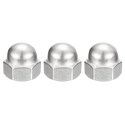 Harfington Uxcell 5/8-11 Acorn Cap Nuts,3pcs - 304 Stainless Steel Hardware Nuts, Acorn Hex Cap Dome Head Nuts for Fasteners (Silver)