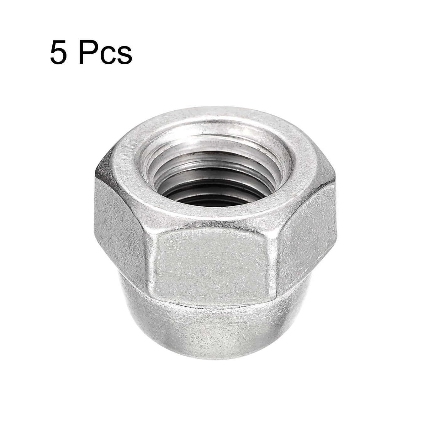 uxcell Uxcell 5/8-11 Acorn Cap Nuts,5pcs - 304 Stainless Steel Hardware Nuts, Acorn Hex Cap Dome Head Nuts for Fasteners (Silver)
