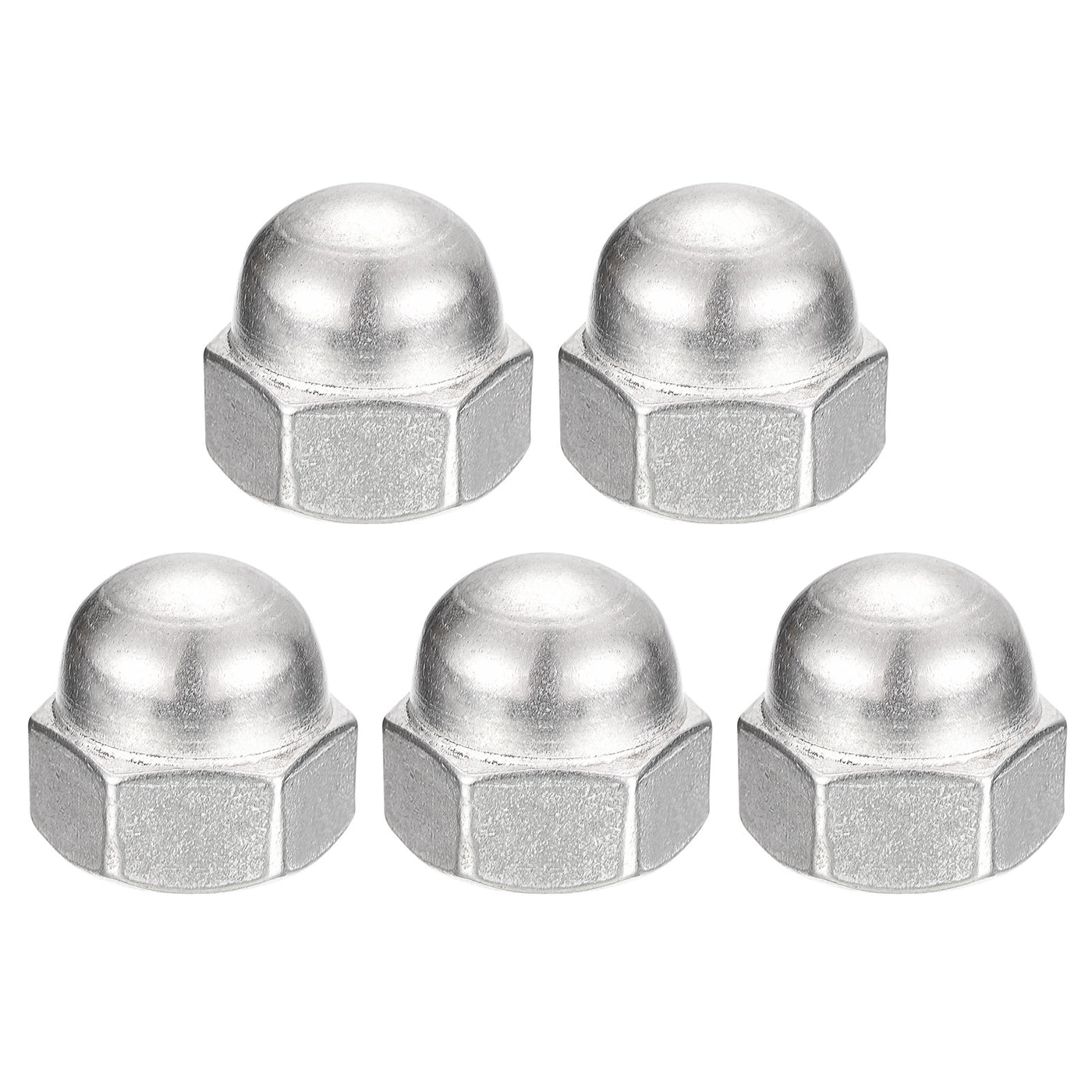 uxcell Uxcell 5/8-11 Acorn Cap Nuts,5pcs - 304 Stainless Steel Hardware Nuts, Acorn Hex Cap Dome Head Nuts for Fasteners (Silver)