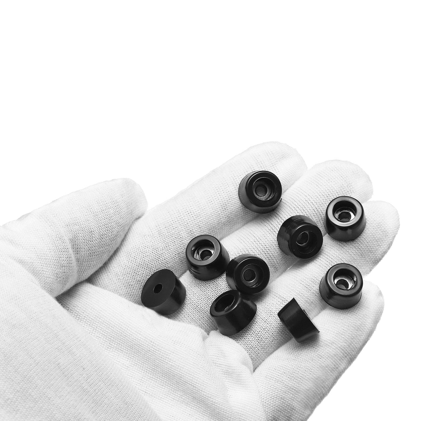 uxcell Uxcell 10Pcs Rubber Bumper Feet, 0.28" H x 0.51" W Round Pads with Stainless Steel Washer and Screws for Furniture, Appliances, Electronics