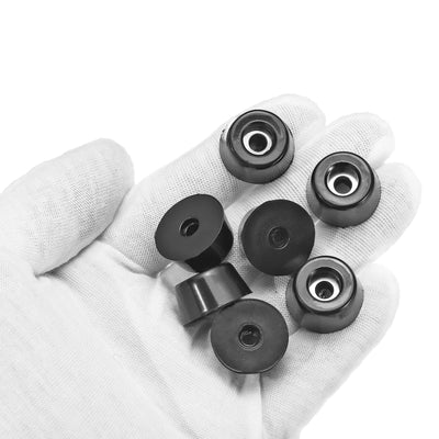 Harfington Uxcell 8Pcs Rubber Bumper Feet, 0.41" H x 0.79" W Round Pads with Stainless Steel Washer and Screws for Furniture, Appliances, Electronics